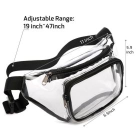 PVC Women Waist Fanny Pack Belt Bag Hip Bum Bag Clear Transparent Chest Pouch