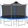 14 FT Outdoor Trampoline for and Adults With Basketball Hoop & Enclosure Net Jump Gym Elastic Bed Protector Trampolin Fitness