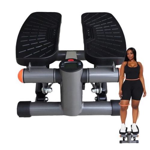 Mini Stepper with Resistance Band, Stair Stepping Fitness Exercise Home Workout Equipment for Full Body Workout,Step Machine with LCD Monitor(Grey) Mini Stepper with Resistance Band, Stair Stepping Fitness Exercise Home Workout Equipment for Full Body Workout,Step Machine with LCD Monitor(Grey)