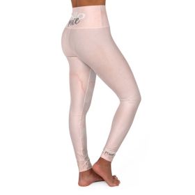 High Waist Yoga Leggings, Peach Marble Style Fitness Pants