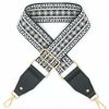 Black White Rhombus Wide Crossbody Canvas Bag Strap Replacement Purse Handbag Shoulder Strap Adjustable Belt
