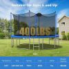 14 FT Outdoor Trampoline for and Adults With Basketball Hoop & Enclosure Net Jump Gym Elastic Bed Protector Trampolin Fitness