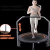 48" Foldable Mini Trampoline Max Load 330lbs/440lbs, Fitness Rebounder with Adjustable Foam Handle