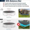 14FT Recreational Trampoline for Kids & Adults with Balance Bar & Basketball Hoop,with Safety Enclosure Net, Ladder, Jumping Mat