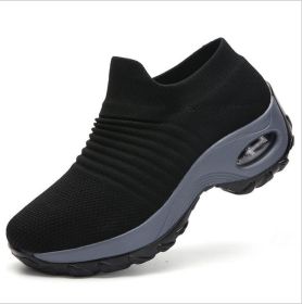 Hypersoft Sneakers Women 2021 Orthopedic Sneakers for Women Platform White Black Red Walking Shoes Women Women Casual Shoes (Color: Black and gray, Shoe Size: 37)