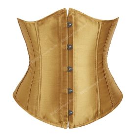 SEXY Gothic Underbust Corset and Waist cincher Bustiers Top Workout Shape Body Belt Plus size Lingerie S-6XL (Color: yellow, size: M)