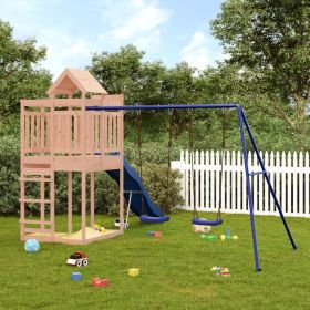 Outdoor Playset Solid Wood Douglas (Color: Brown)