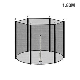 1.83/2.44/3.06/3.66m Trampoline Enclosure Durable PP Safe Nylon Trampoline Protection Net for Outdoor Children Injury Prevention (Color: 6ft 6 shots1.83M)