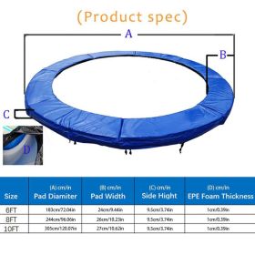 Round Trampoline Safety Pad Foldable Trampoline Safety Pad Mat Made With PVC EPE And PE Trampoline Pads Made Of PVC EPE And PE (Color: 10ft)