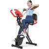 Foldable Fitness Stationary Bike Machine,Upright Indoor Cycling Bike, Magnetic X-Bike with Adjustable Resistance 8-Level